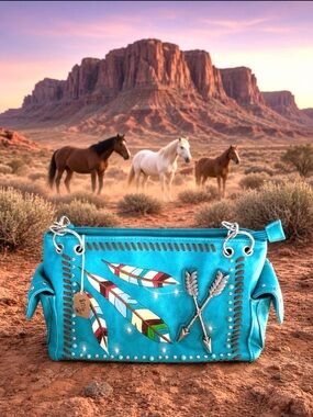 Embellished & Embroidered Feather & Arrow Handbag 🪶✨